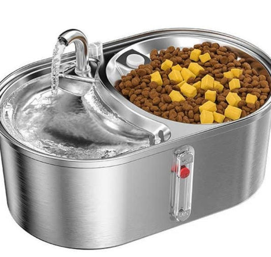 Fuente y Comedero de Acero Inoxidable